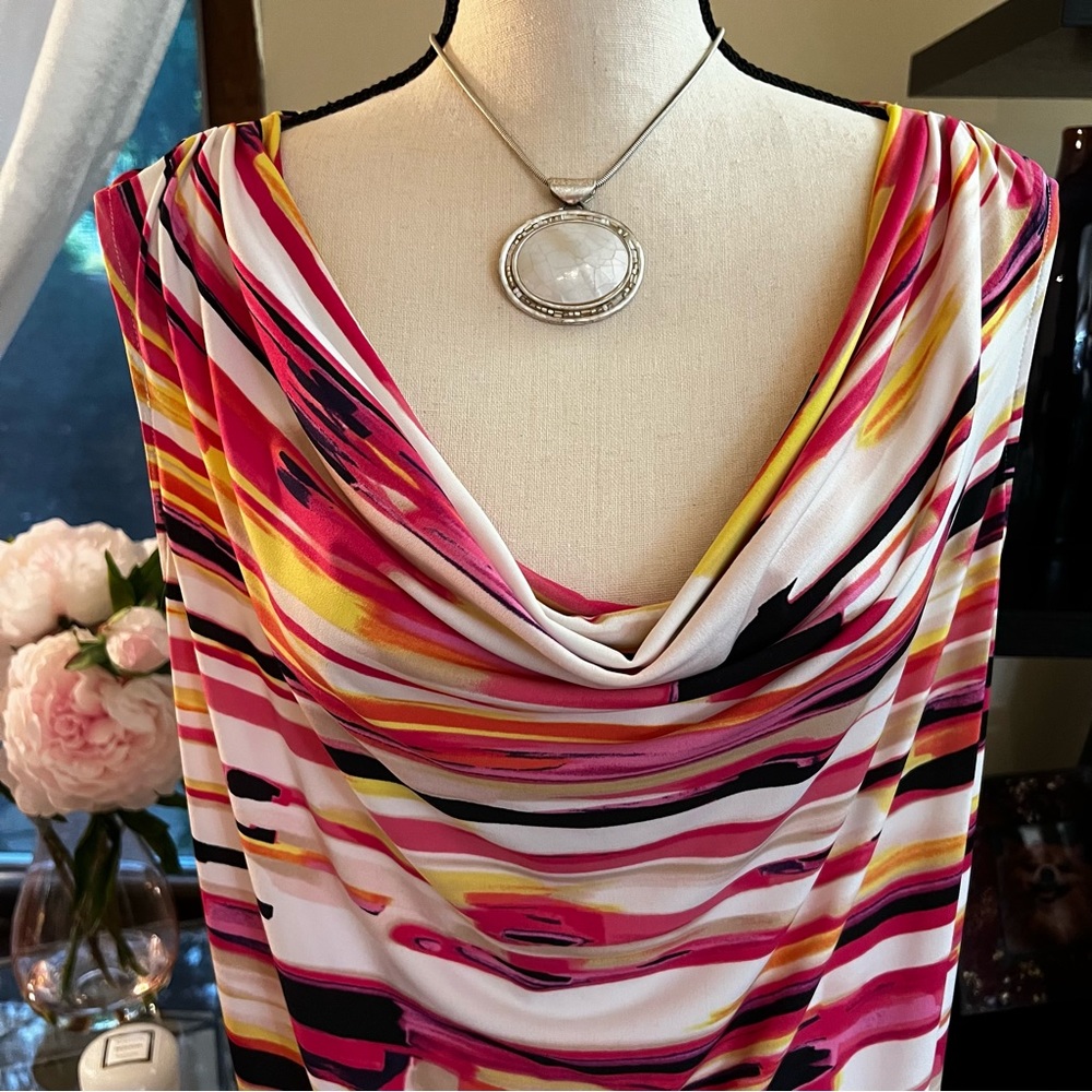 Calvin Klein Draped Front Sleeveless Top ~ Sz XL